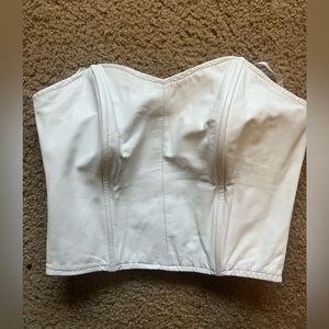 Vintage White Leather Corset Top